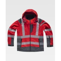 Arbeitsjacke Workshell Warnschutz mit Kapuze S9212 - Workteam