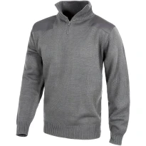 Sportlicher Rollkragenpullover mit Verschluss Halber Reißverschluss - Workteam