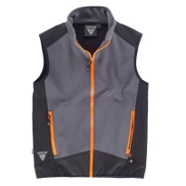 Alles muss raus -  Sportliche Workshell- Weste mit Stehkragen und Nylon- Reißverschluss -  Workteam Größe L Farbe Grau Schwarz