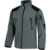 Alles muss raus  Jacke Workshell Multitaschen kombiniertmit Stehkragen -  Workteam Farbe Grau/Schwarz Größe L