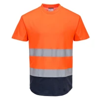 Arbeits-T-Shirt Zweifarbig Mesh Baumwolle Warnschutz Portwest C395