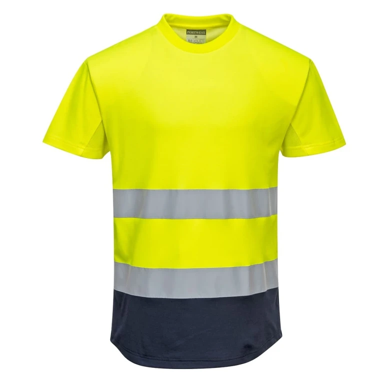 Arbeits-T-Shirt Zweifarbig Mesh Baumwolle Warnschutz Portwest C395