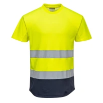 Arbeits-T-Shirt Zweifarbig Mesh Baumwolle Warnschutz Portwest C395