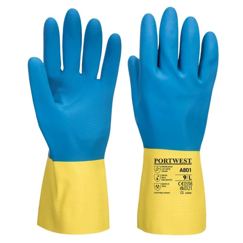 12 Paar - Arbeitshandschuhe Latex Mit doppelter Immersion - A801 Portwest