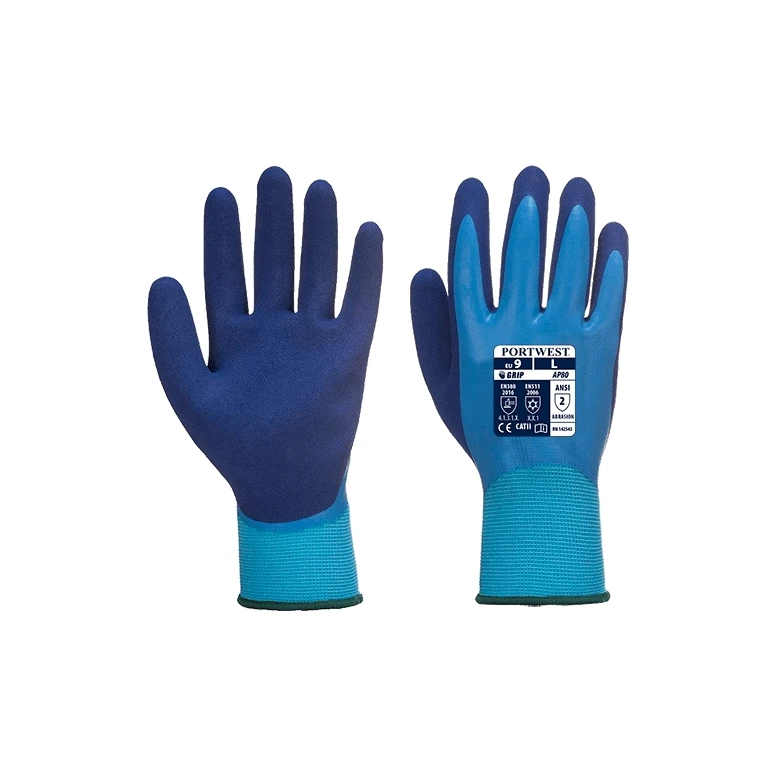 Arbeitshandschuhe Wasserfest und rutschfest aus Polyester beschichtet mit Latexschaum - AP80 Portwest