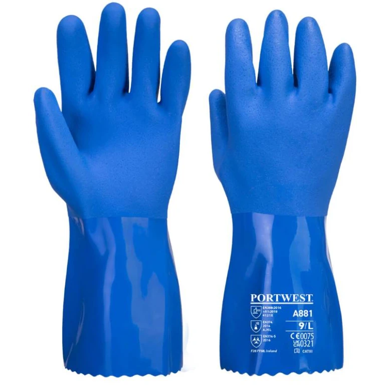 12 Paar - Arbeitshandschuhe Schutz aus PVC Ultramarine - A881 Portwest