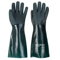 12 Paar - Arbeitshandschuhe PVC Mit doppelter Rüstung 45cm - A845 Portwest