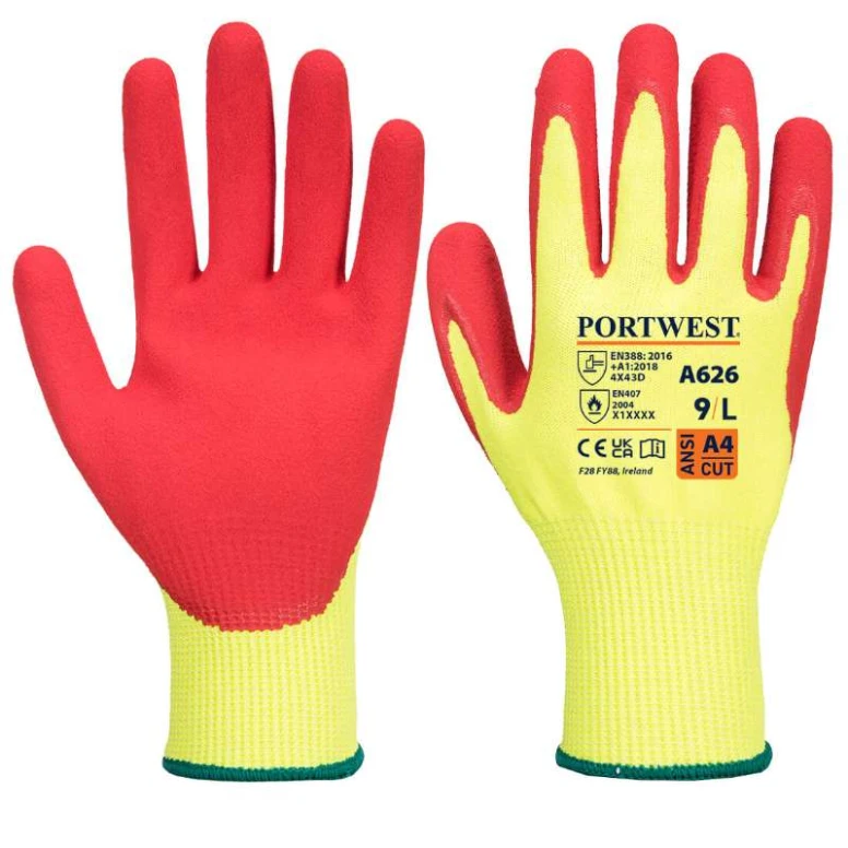 12 Paar - Arbeitshandschuhe Schnittschutz Vis-Tex HR - Nitril - A626 Portwest