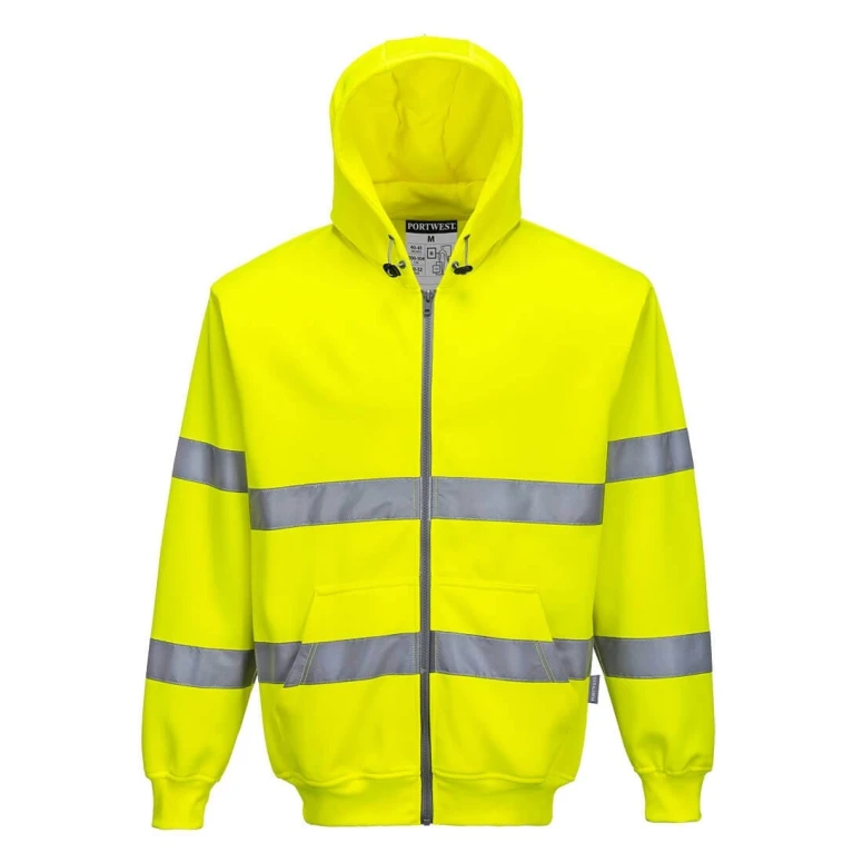 Arbeitssweatshirt mit Kapuze und durchgehendem Reißverschluss Warnschutz Portwest B305