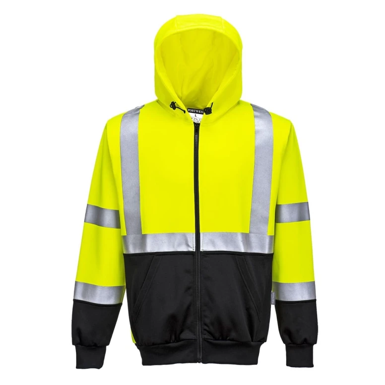 Arbeitssweatshirt Zweifarbig mit Kapuze Warnschutz Portwest B315