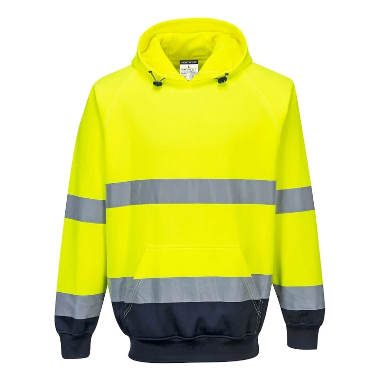 Arbeitssweatshirt Zweifarbig mit Kapuze Warnschutz Portwest B316
