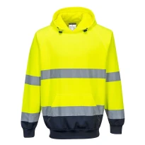 Arbeitssweatshirt Zweifarbig mit Kapuze Warnschutz Portwest B316