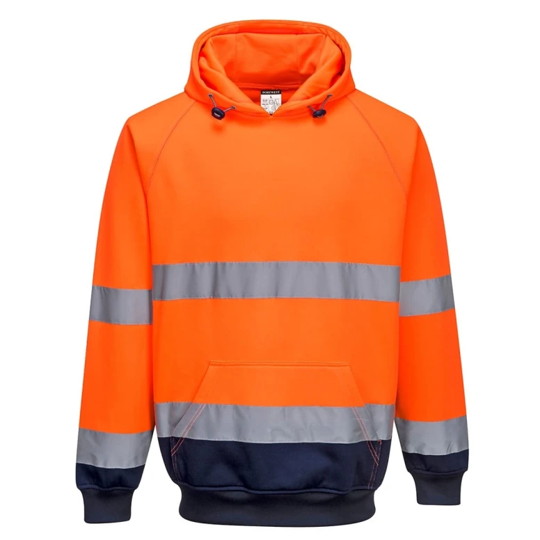 Arbeitssweatshirt Zweifarbig mit Kapuze Warnschutz Portwest B316