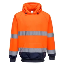 Arbeitssweatshirt Zweifarbig mit Kapuze Warnschutz Portwest B316