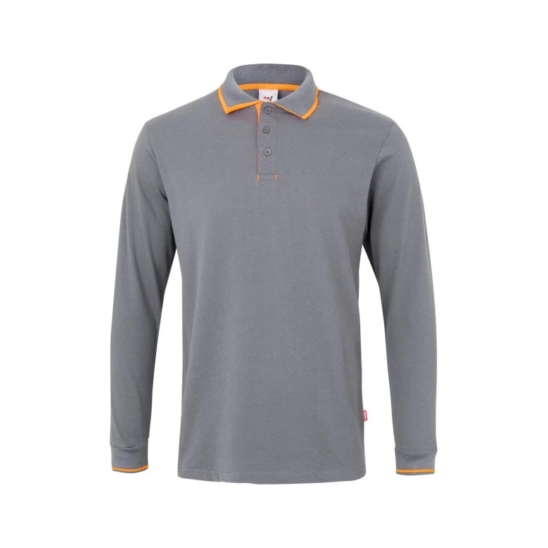 Zweifarbiges Langarm-Arbeitspoloshirt Velilla 105515
