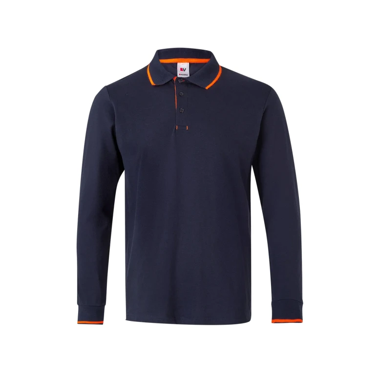 Zweifarbiges Langarm-Arbeitspoloshirt Velilla 105515