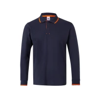 Zweifarbiges Langarm-Arbeitspoloshirt Velilla 105515
