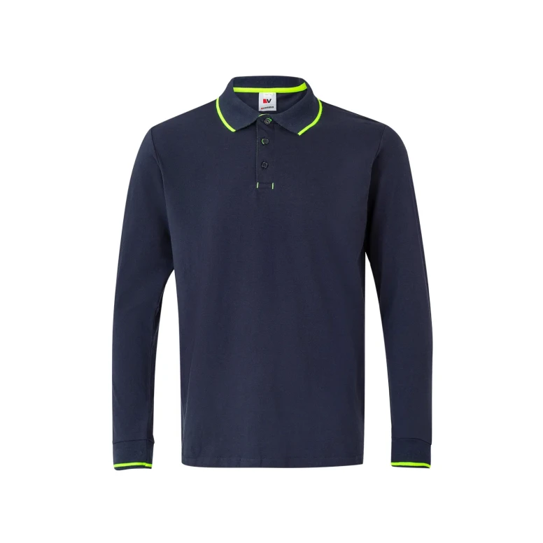 Zweifarbiges Langarm-Arbeitspoloshirt Velilla 105515