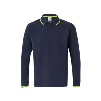 Zweifarbiges Langarm-Arbeitspoloshirt Velilla 105515