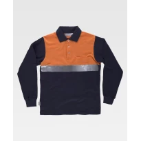 Arbeitspoloshirt langärm 100% Baumwolle Warnschutz C3843 - Workteam