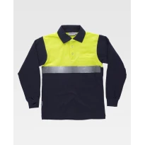 Arbeitspoloshirt langärm 100% Baumwolle Warnschutz C3843 - Workteam