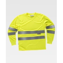 Arbeits-T-Shirt M/L mit Bändern Warnschutz C3933 - Workteam