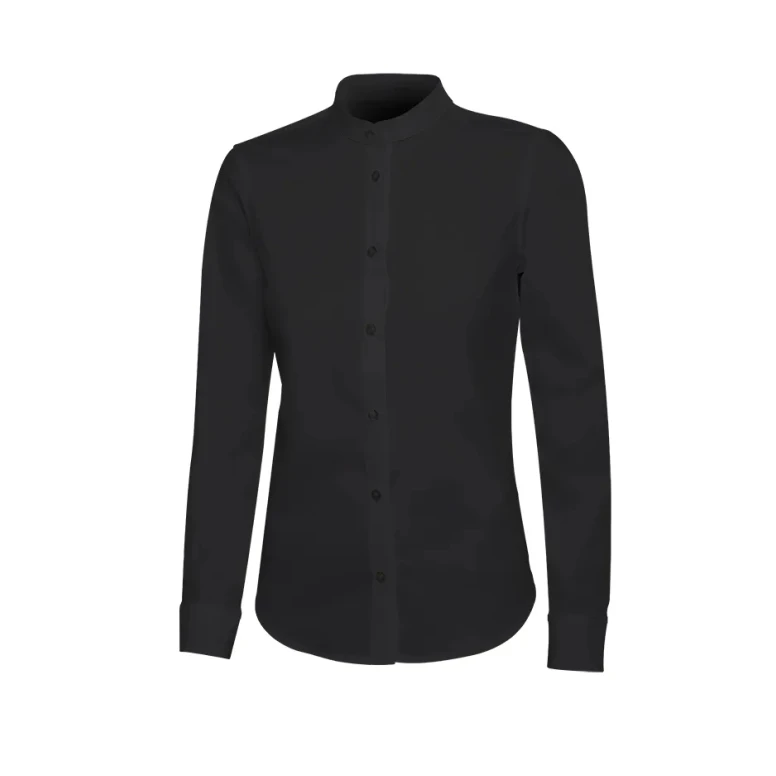 Langarm-Arbeitshemd mit Stehkragen Stretch Velilla Damen 405015S