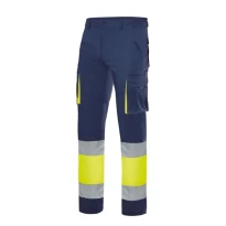 Zweifarbige Arbeitshose 100% Baumwolle Warnschutz Multitaschen Velilla 303007