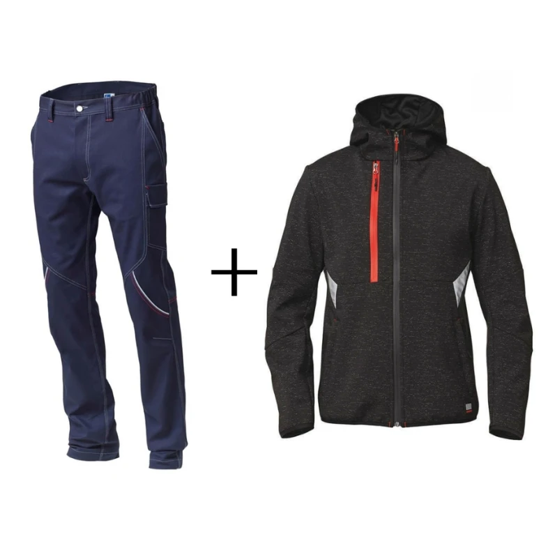 Arbeitsanzug Siggi Boston & Arbeitsjacke Softshell Stretch Finder Siggi
