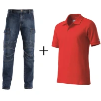 Arbeitsanzug Siggi Biker & Arbeitspoloshirt MM Sommer Siggi 100% Baumwolle