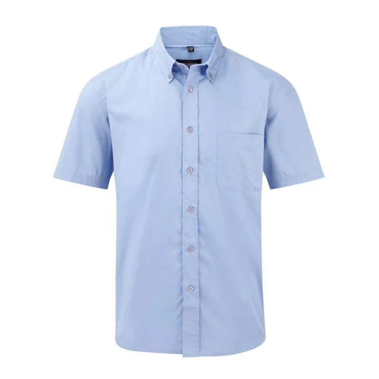 Klassisches Arbeitshemd mit kurzen Ärmeln 100% Baumwolle Twill Russell - JE917M