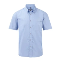 Klassisches Arbeitshemd mit kurzen Ärmeln 100% Baumwolle Twill Russell - JE917M