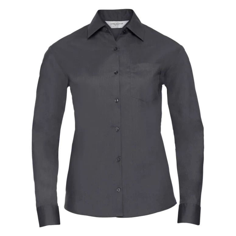 Arbeitshemd Polycotton mit langen Ärmeln Damen Russell - JE934F