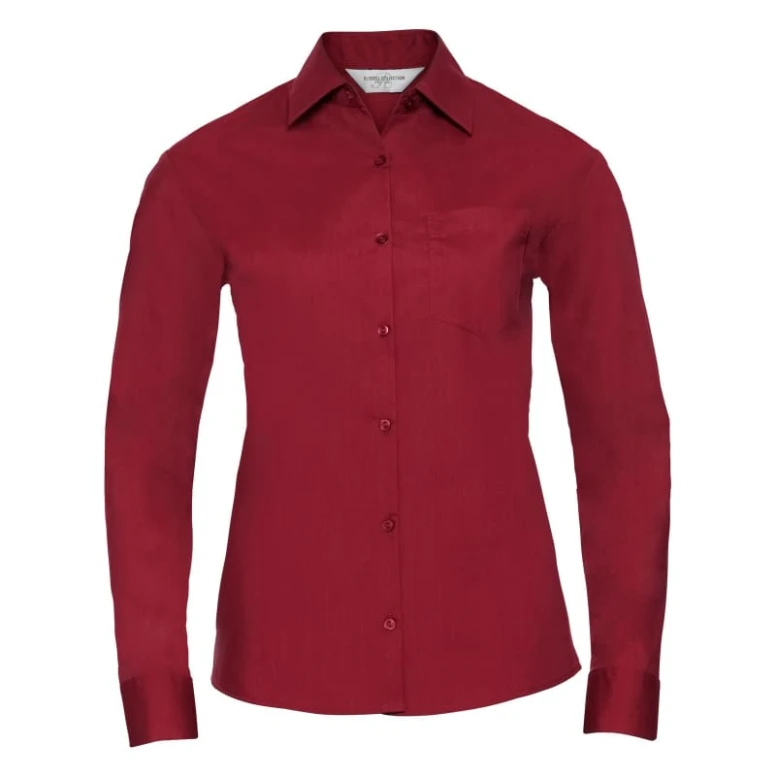 Arbeitshemd Polycotton mit langen Ärmeln Damen Russell - JE934F