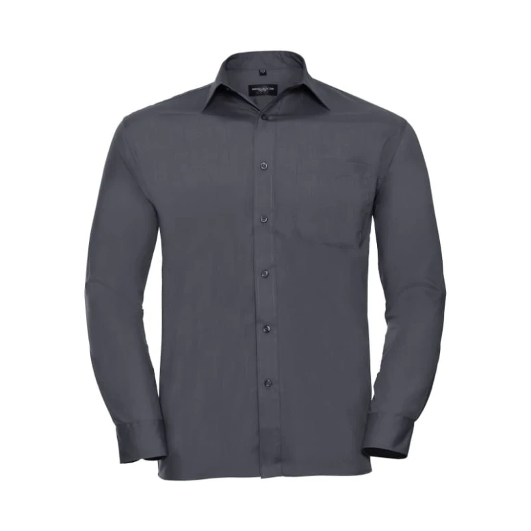Arbeitshemd Polycotton mit langen Ärmeln Russell - JE934M