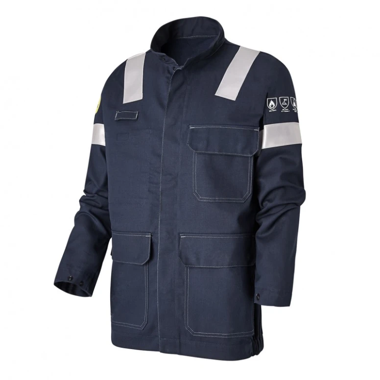 Arbeitsjacke Mehrfachschutz Warnschutz Multitaschen Molinel Techprotect TECHVE88BRNAV