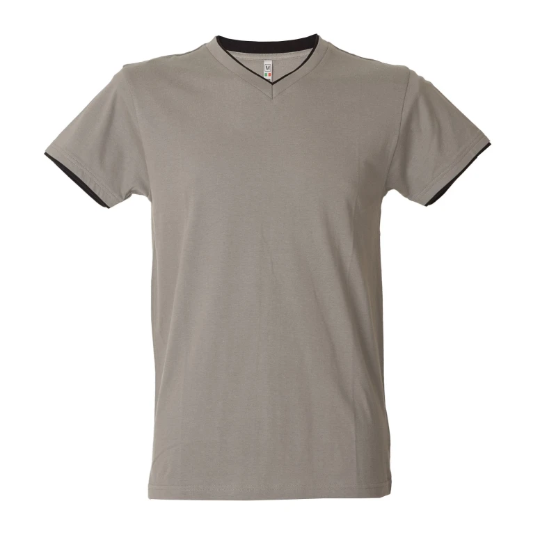5 Stück - Arbeits-T-Shirt mit V-Ausschnitt 100% Baumwolle Zweifarbig JRC Serbia 992034