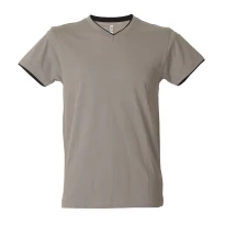5 Stück - Arbeits-T-Shirt mit V-Ausschnitt 100% Baumwolle Zweifarbig JRC Serbia 992034