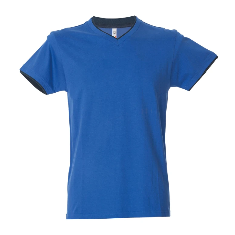 5 Stück - Arbeits-T-Shirt mit V-Ausschnitt 100% Baumwolle Zweifarbig JRC Serbia 992034