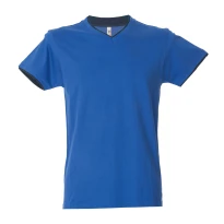 5 Stück - Arbeits-T-Shirt mit V-Ausschnitt 100% Baumwolle Zweifarbig JRC Serbia 992034