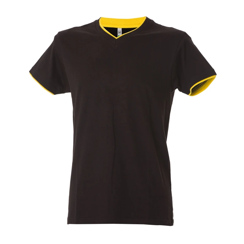5 Stück - Arbeits-T-Shirt mit V-Ausschnitt 100% Baumwolle Zweifarbig JRC Serbia 992034