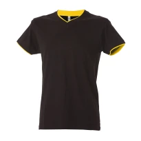 5 Stück - Arbeits-T-Shirt mit V-Ausschnitt 100% Baumwolle Zweifarbig JRC Serbia 992034