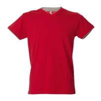 5 Stück - Arbeits-T-Shirt mit V-Ausschnitt 100% Baumwolle Zweifarbig JRC Serbia 992034