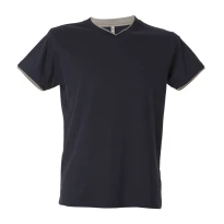 5 Stück - Arbeits-T-Shirt mit V-Ausschnitt 100% Baumwolle Zweifarbig JRC Serbia 992034