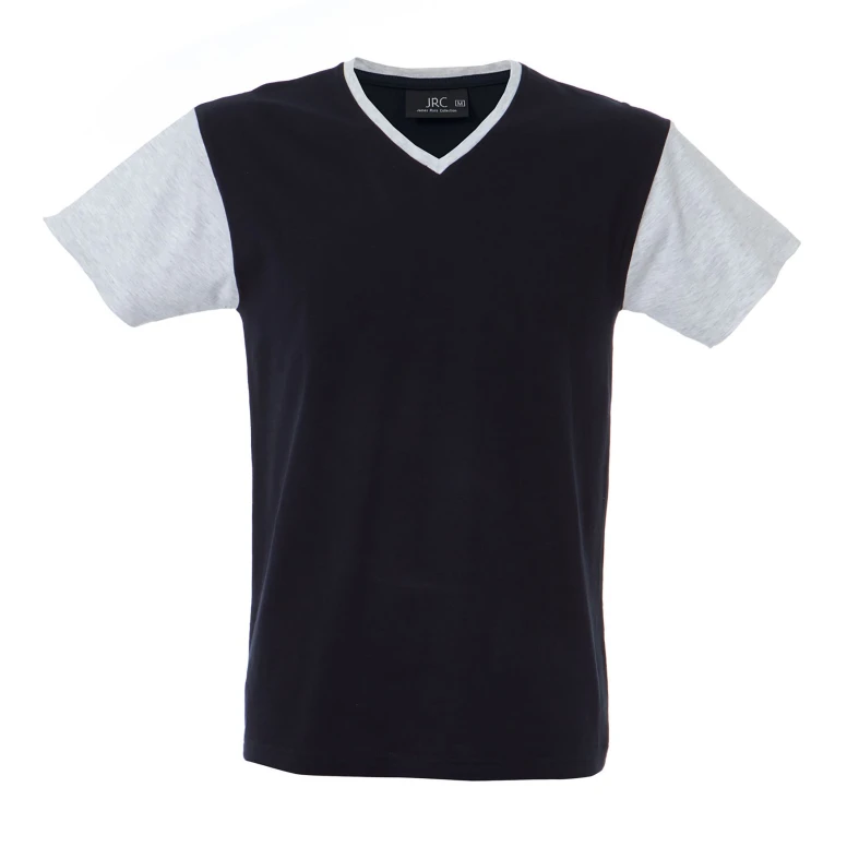 5 Stück - Arbeits-T-Shirt mit V-Ausschnitt 100% Baumwolle Zweifarbig GFS Cadiz 989990