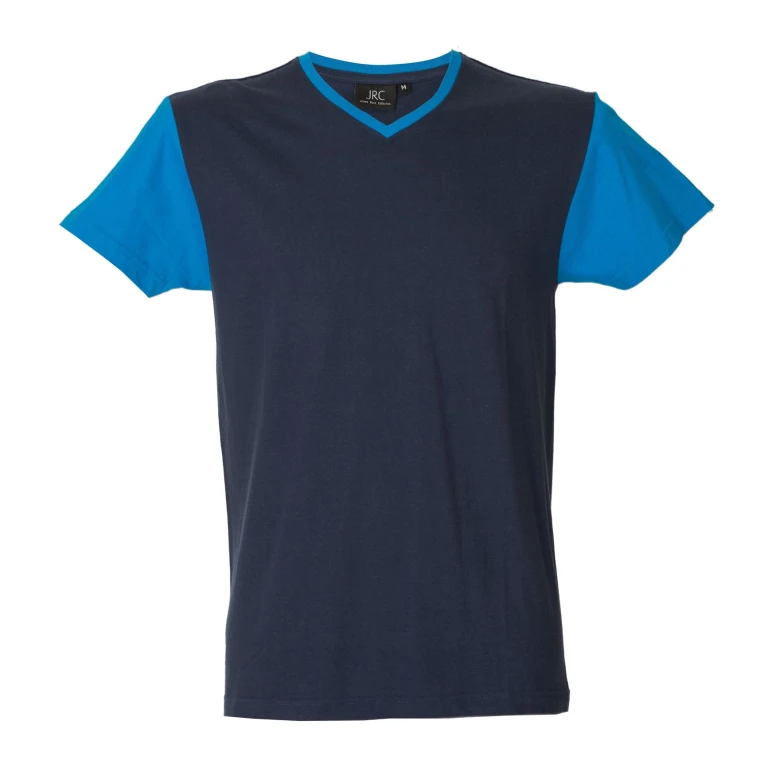 5 Stück - Arbeits-T-Shirt mit V-Ausschnitt 100% Baumwolle Zweifarbig GFS Cadiz 989990