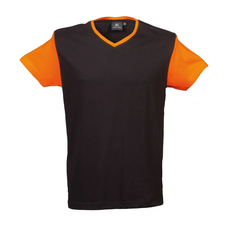 5 Stück - Arbeits-T-Shirt mit V-Ausschnitt 100% Baumwolle Zweifarbig GFS Cadiz 989990