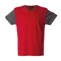 5 Stück - Arbeits-T-Shirt mit V-Ausschnitt 100% Baumwolle Zweifarbig GFS Cadiz 989990