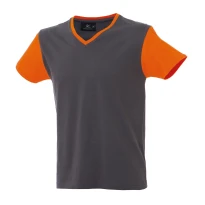 5 Stück - Arbeits-T-Shirt mit V-Ausschnitt 100% Baumwolle Zweifarbig GFS Cadiz 989990