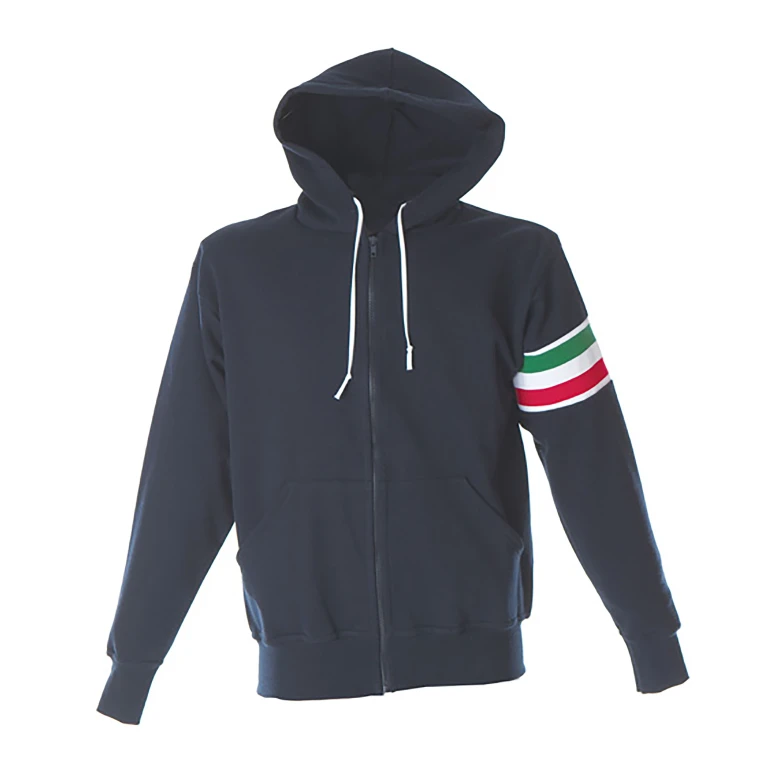 Arbeitssweatshirt mit langem Reißverschluss und Kapuze 100% Baumwolle Made in Italy JRC Verona 988273